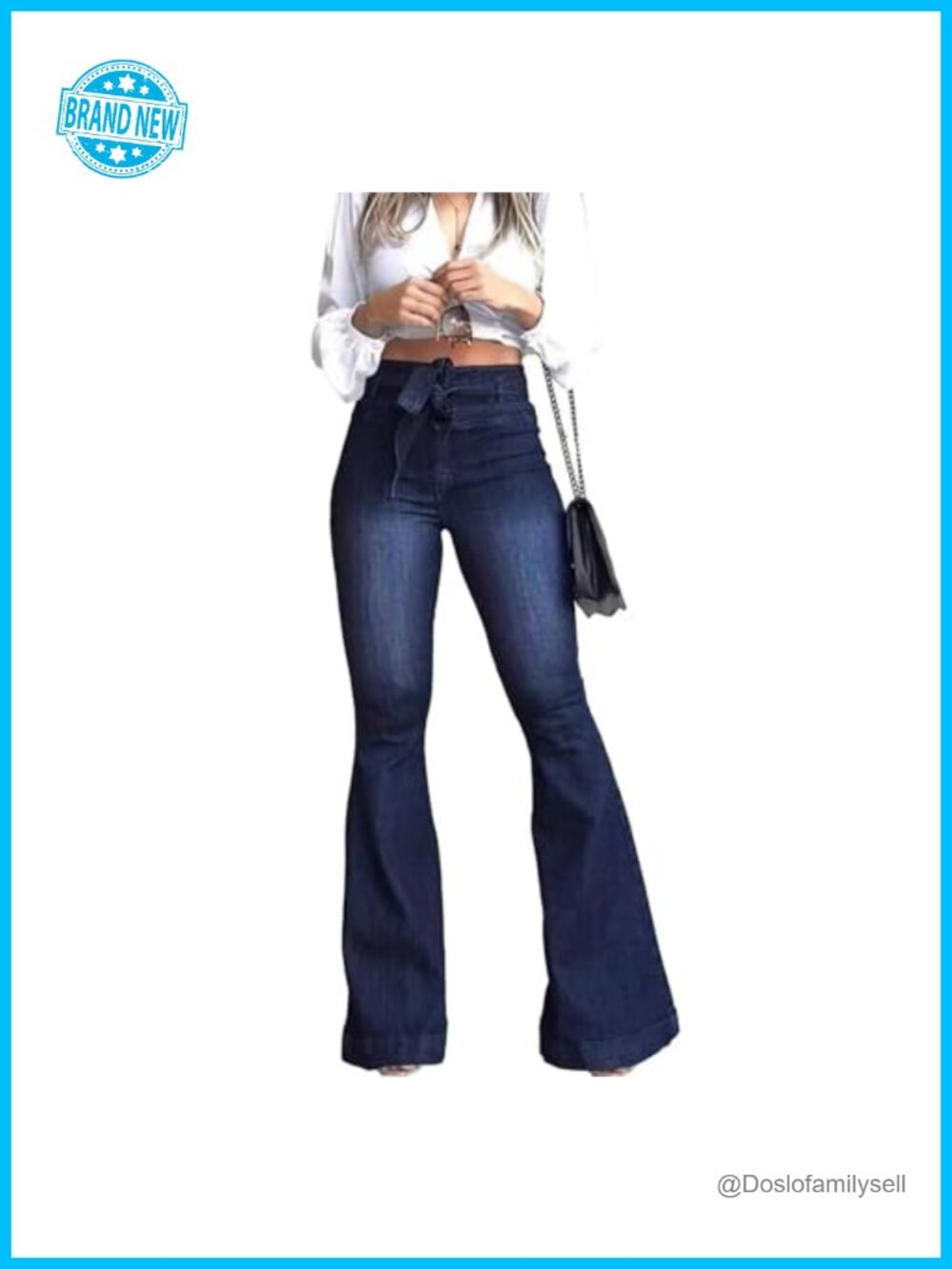High Waisted Flare Wide Leg Bell Bottom Jeans Stretch Denim Butt Lifting